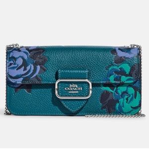 Coach Floral Crossbody Bag in Teal and Blue